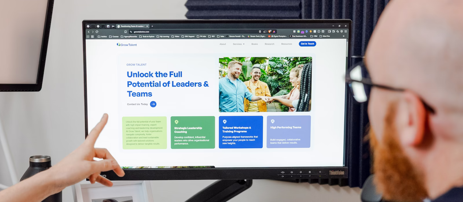 The Gro Talent website homepage displayed on a computer