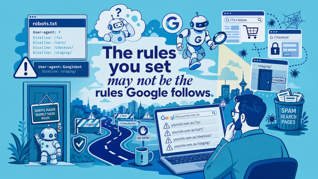 robots.txt rules may not be the rules Google follows