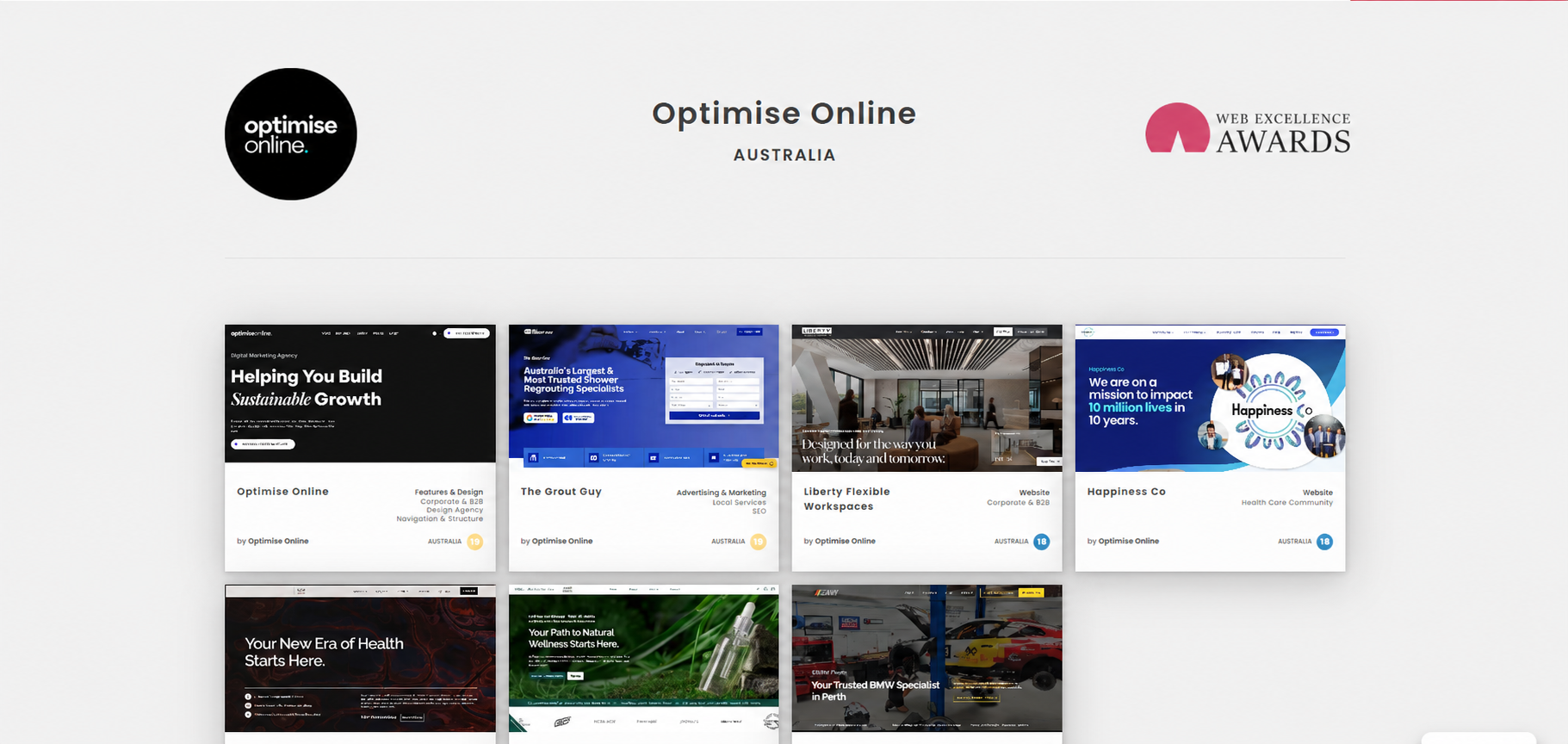 Our Web Excellence Awards wins: seven websites across two seasons